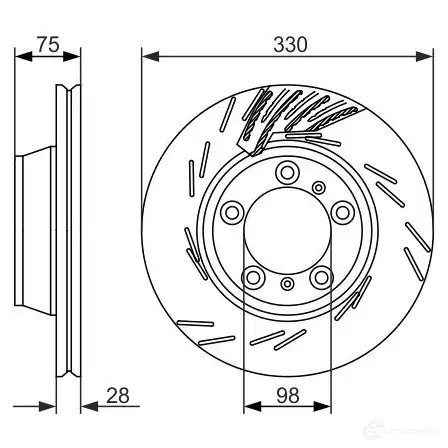 Тормозной диск BOSCH XK3RA BD15 64 0986479732 339938