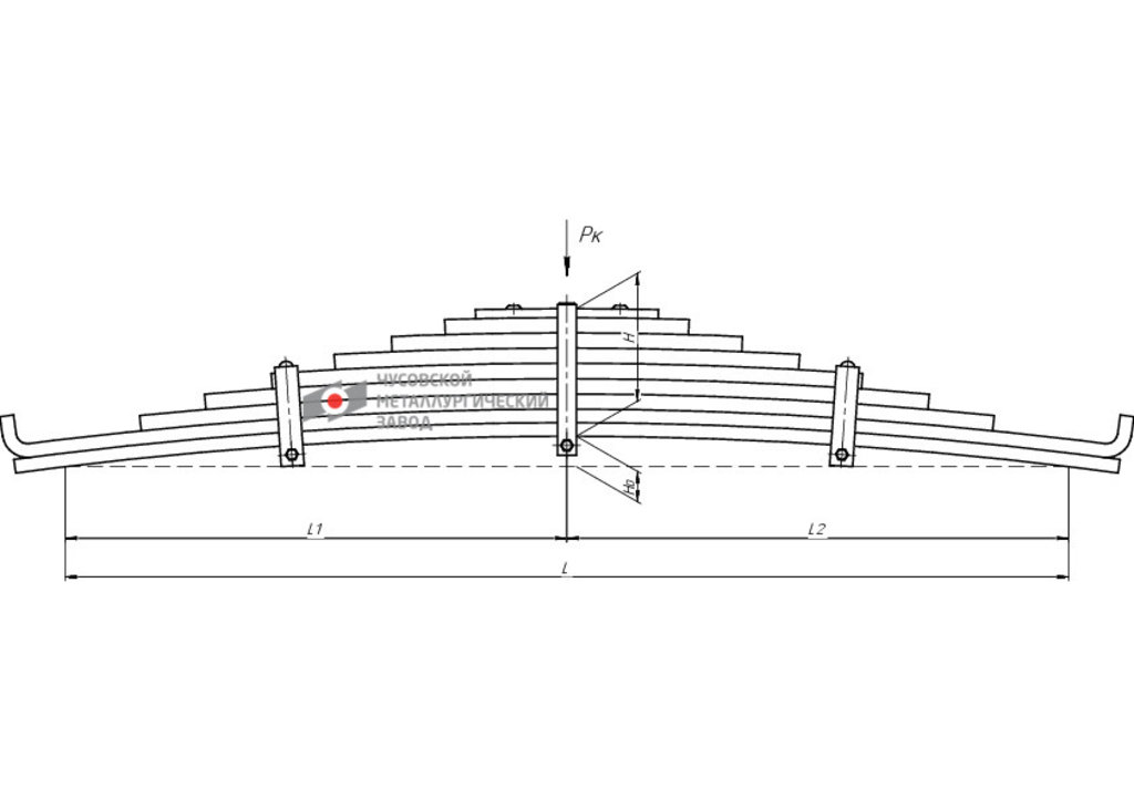 Рессора КАМАЗ-55111 задняя (9 листов) L=1476мм ЧМЗ
