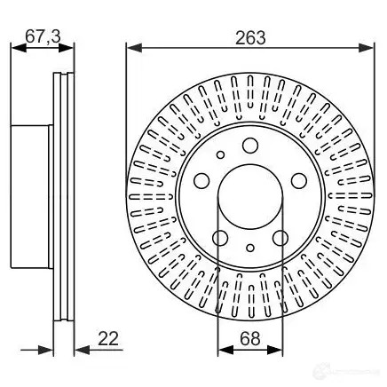 Тормозной диск BOSCH BD1 58 0986479480 4AU4QUZ 339720