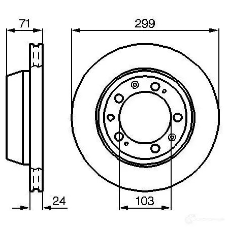 Тормозной диск BOSCH B D348 0986478417 338900 2ZQSFQ
