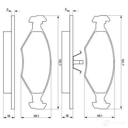 Тормозные колодки, комплект BOSCH 23 218 BP271 0986424514 336252