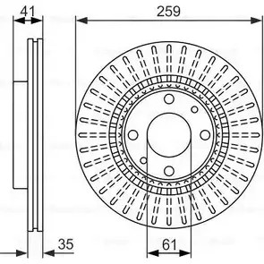 Тормозной диск Bosch B D109 0 986 479 833 340007 DT25AT6