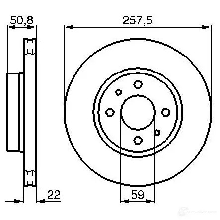 Тормозной диск BOSCH 338981 6OEH0V BD43 6 0986478512