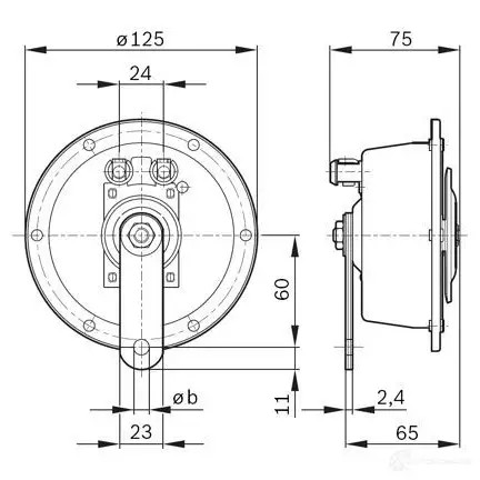 Пневматический звуковой сигнал BOSCH 323419 EUROPA STD, 12V HIGH; BLACK-SILVER 0320223022 BHPUT