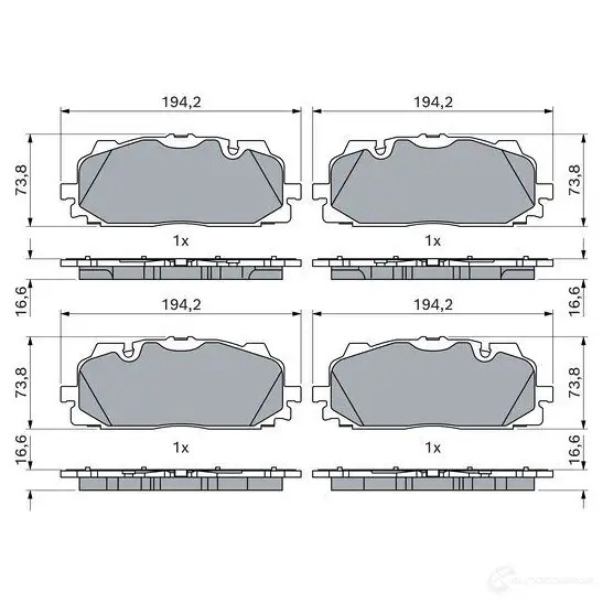 Тормозные колодки, комплект BOSCH 0986424945 1437921876 RM1DL E