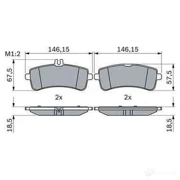 Тормозные колодки, комплект BOSCH CAY EU 1437243489 0986494764