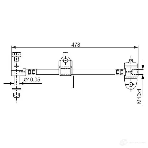 Тормозной шланг BOSCH 354188 BH96 2 PS2STX6 1987481070