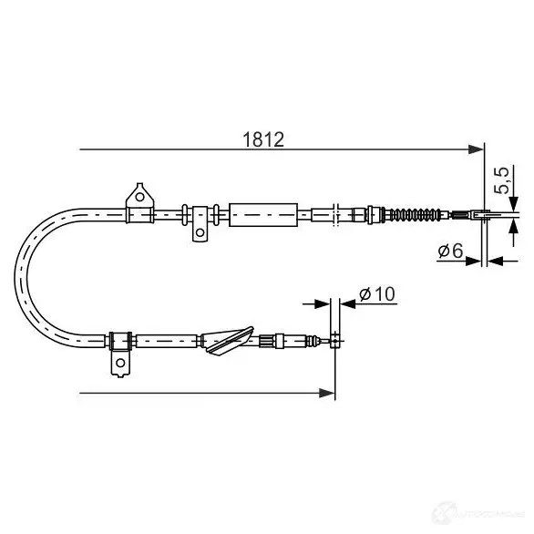 Трос ручника, стояночного тормоза BOSCH YOCE8C 1987477888 BC67 0 353975
