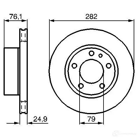 Тормозной диск BOSCH BD172 0986478217 E1 90 R -02C0348/0211 338789