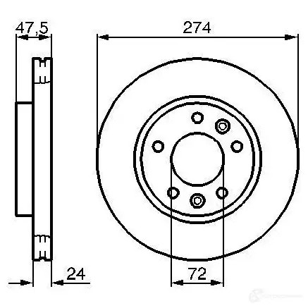 Тормозной диск BOSCH BD9 05 339303 N0WYY 0986479013