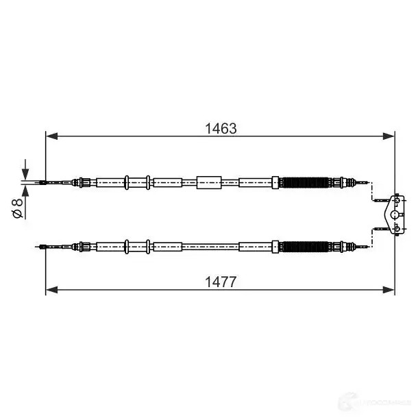 Трос ручника, стояночного тормоза BOSCH 355345 1987482283 RMP81 BC1 167