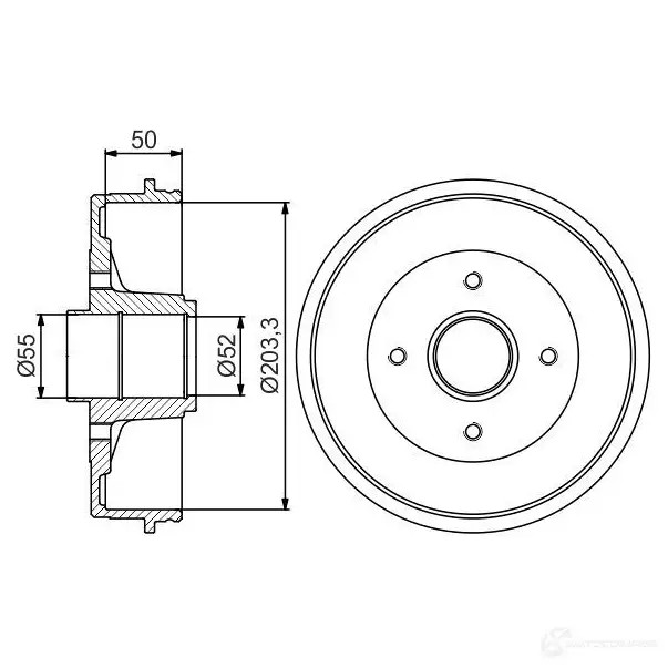 Тормозной барабан BOSCH DQFJ7H 0986477171 DB24 2 338567