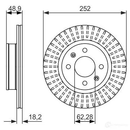Тормозной диск BOSCH BD1 600 339976 ZZVL81Q 0986479770