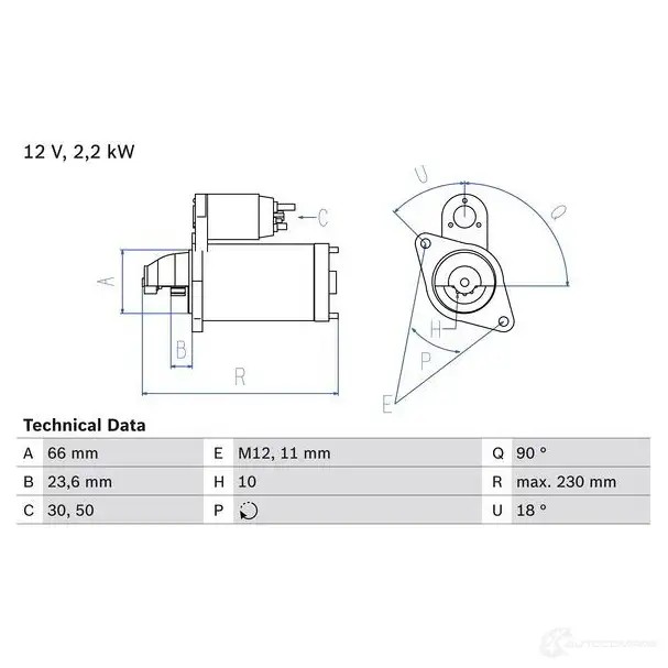 Стартер BOSCH 8X674A 25 40 0986025400 331881