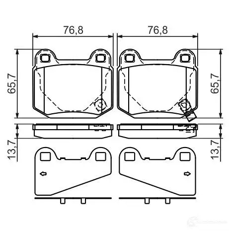 Тормозные колодки, комплект BOSCH 0986494229 342217 20323 BP1164