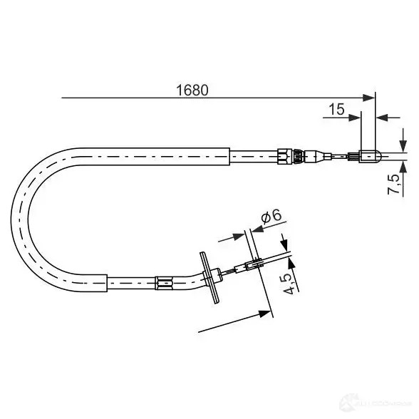Трос ручника, стояночного тормоза BOSCH 1987477702 BC5 64 HNR1W 353818