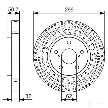 Тормозной диск BOSCH L1V1A1 BD 1836 0986479t37 340525