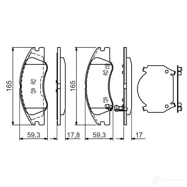 Тормозные колодки, комплект BOSCH 7979D1074 24218 0986494577 342540
