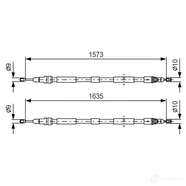 Трос ручника, стояночного тормоза BOSCH 1987477615 353734 BC4 77 76IYVV
