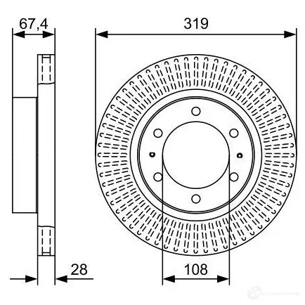 Тормозной диск BOSCH 16C5B1 0986479w47 BD26 04 1193480185