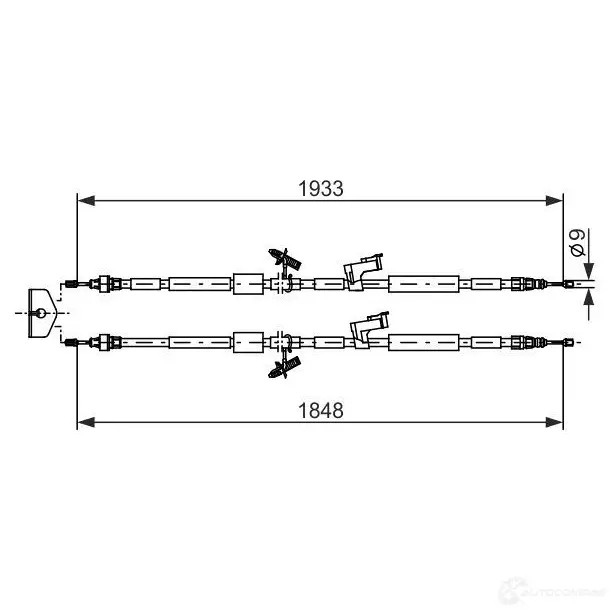 Трос ручника, стояночного тормоза BOSCH 1987482280 355342 V0NLYWW B C1164