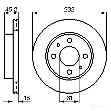 Тормозной диск BOSCH 339089 0986478650 H5OAN5 B D566