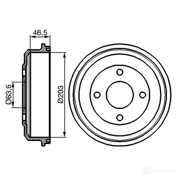 Тормозной барабан BOSCH 0986477054 DB1 29 338480 NIETB