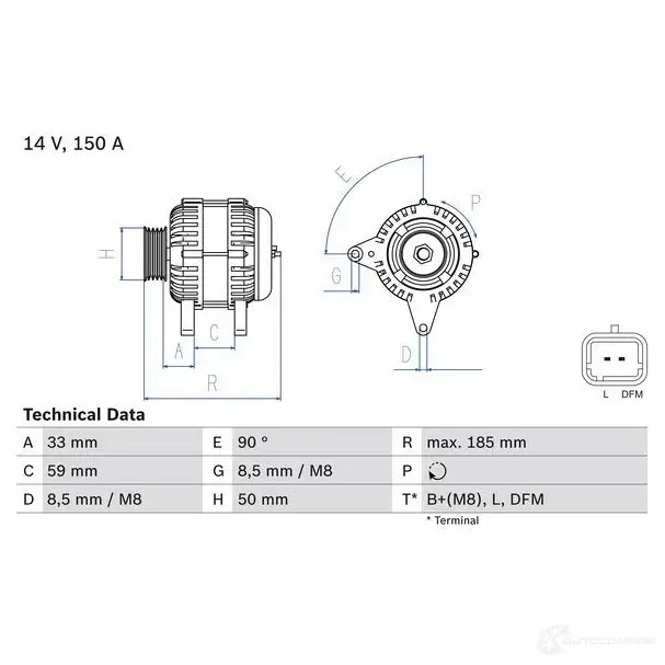 Генератор BOSCH 4 626 0986046260 332992 2DEJQ5K