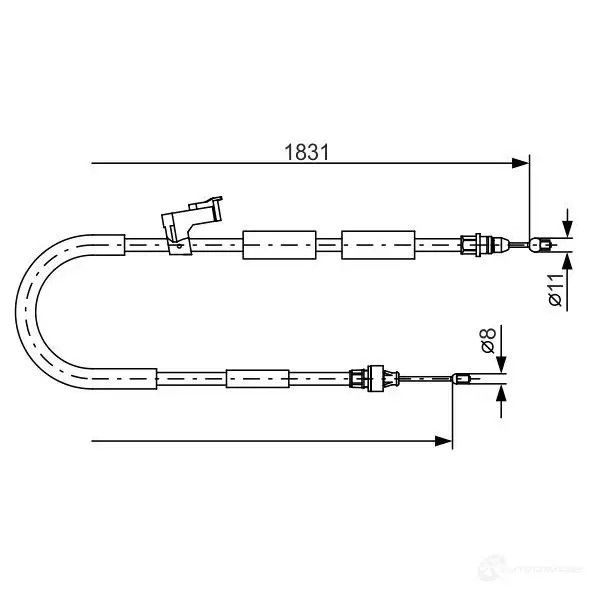 Трос ручника, стояночного тормоза BOSCH P5TR1 1987482058 355128 BC9 52