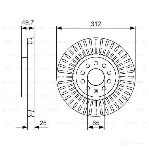 Тормозной диск BOSCH 7BUOL1 340250 0986479c29 BD 2168