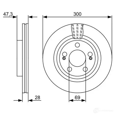 Тормозной диск BOSCH BD1384 339762 0986479537 E1 90 R - 02C0074/0387