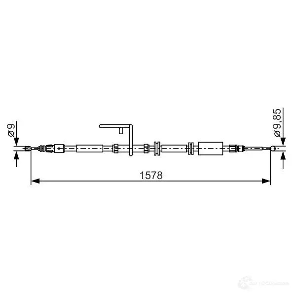 Трос ручника, стояночного тормоза BOSCH 355372 BC1 198 4IY2Y4U 1987482314