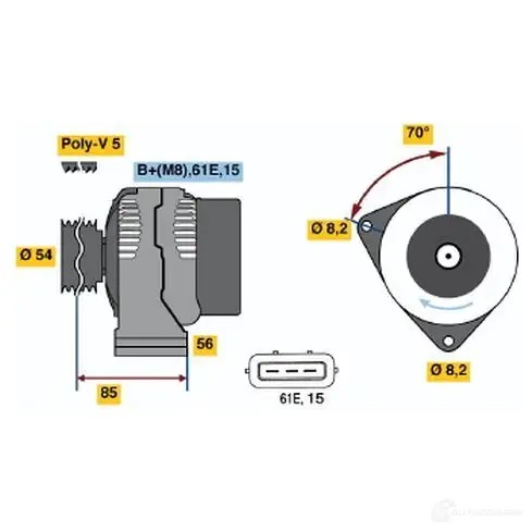 Генератор BOSCH 332496 NW00E 0986039730 3 973