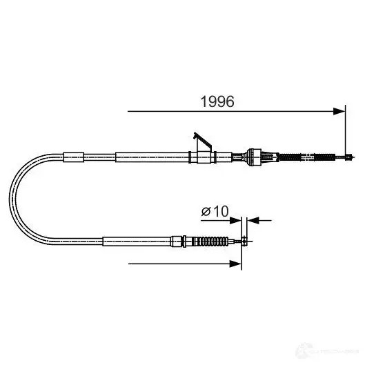 Трос ручника, стояночного тормоза BOSCH WNJUP 355138 BC 962 1987482068