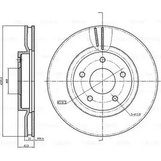 Тормозной диск Bosch DFD205 7 0 986 BB4 314 WS7N2 62396396