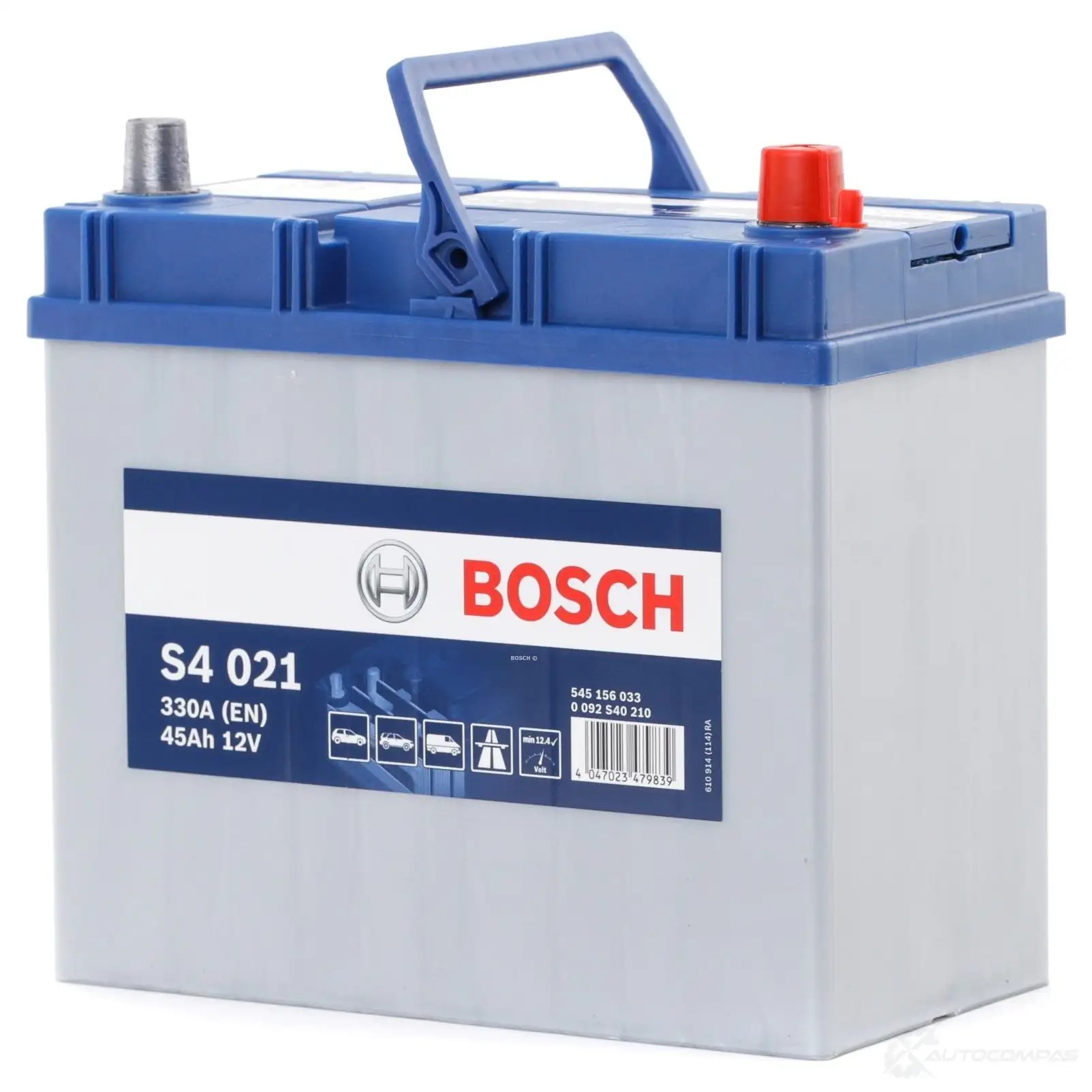 Аккумулятор 45 ач обратная 330 а 12 в Кальциевый [CA/CA] silver jis 238x129x227 BOSCH 545 156 033 12V 45Ah 330A 304137 0092S40210