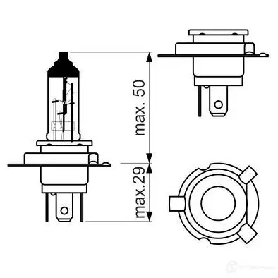 Лампа HY6W PU43T-3 60/55 Вт 12 В BOSCH N5 USFC 1987302092 1437245357