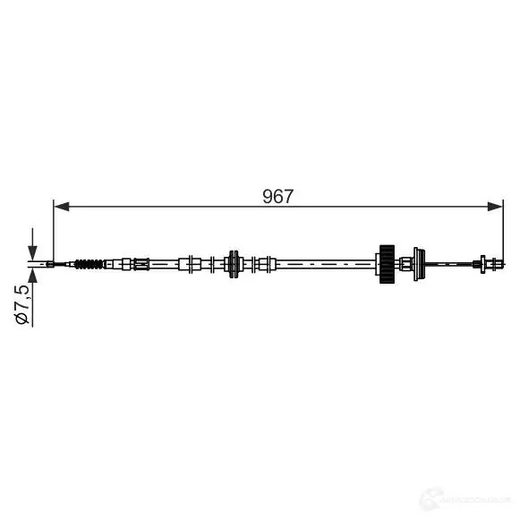 Трос ручника, стояночного тормоза BOSCH BC27 94 1425139092 EJ83XF 1987482794