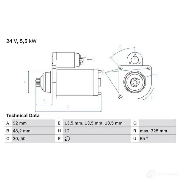 Стартер BOSCH 0986021480 331618 HHQG6 2 148