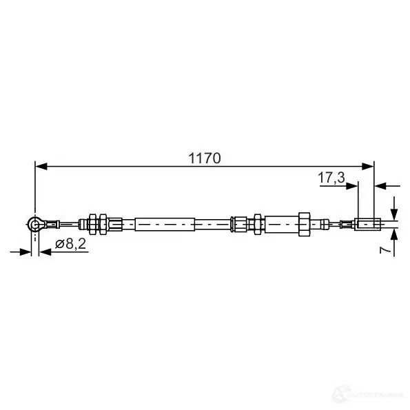 Трос ручника, стояночного тормоза BOSCH BC8 98 DOCZ4GP 1987482004 355074