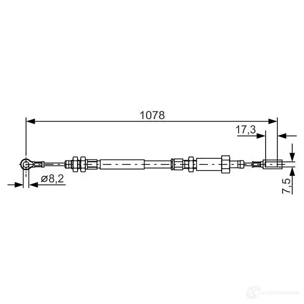 Трос ручника, стояночного тормоза BOSCH 1987482002 BC8 96 355072 AK1T8