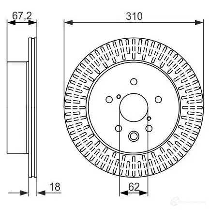 Тормозной диск BOSCH BD145 8 0986479615 339833 UPDNUYS