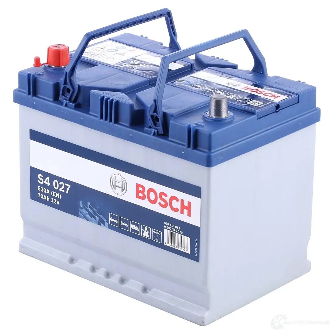 Аккумулятор 70 ач прямая 630 а 12 в Кальциевый [CA/CA] silver jis 261x175x220 BOSCH 570 413 063 12V 70Ah 630A 304149 0092S40270