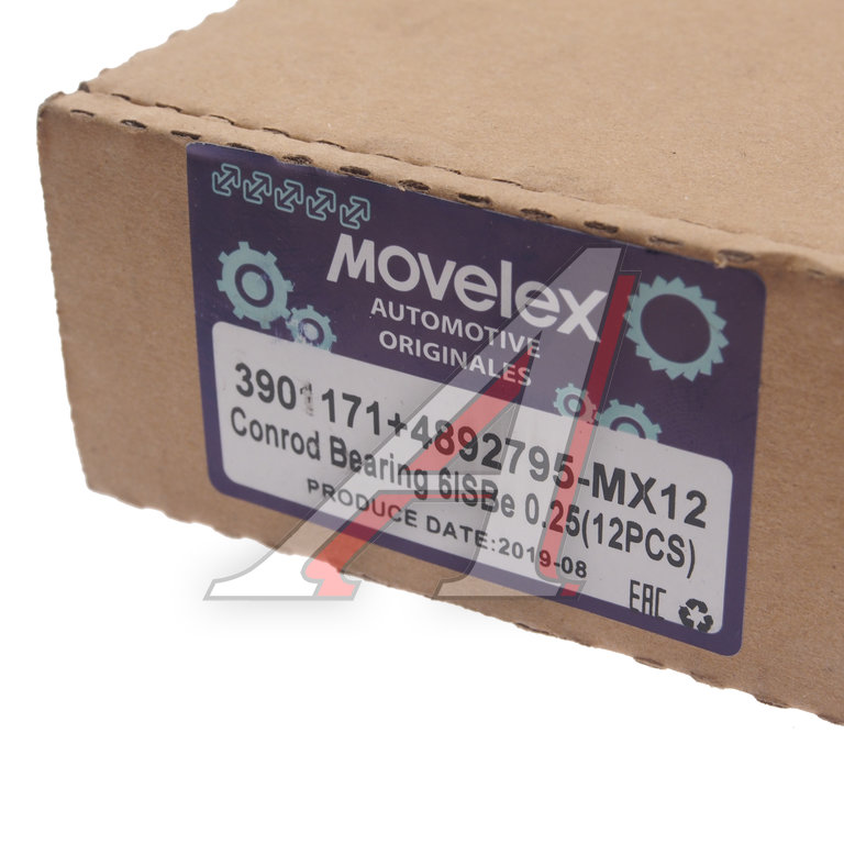 Вкладыши КАМАЗ дв.CUMMINS 6ISBe, 6ISDe шатунные d=0.25 комплект на дв. 12шт. MOVELEX