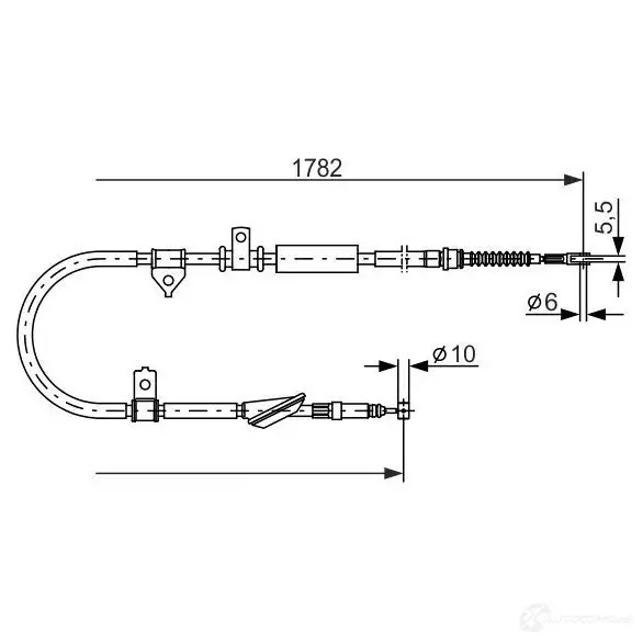 Трос ручника, стояночного тормоза BOSCH B C671 353976 1987477889 XZD4AA