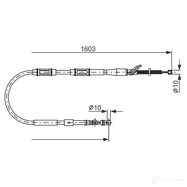 Трос ручника, стояночного тормоза BOSCH B C302 1987477409 3UHK9G 353576