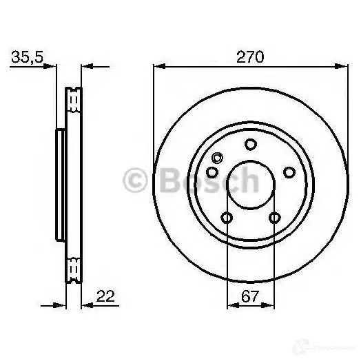 Тормозной диск BOSCH 339355 6CUUT 0986479071 B D1008