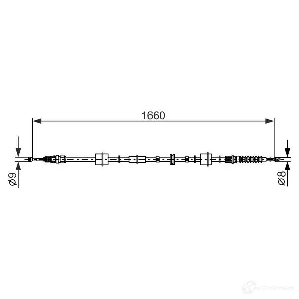 Трос ручника, стояночного тормоза BOSCH 355653 KE2H1X BC 2661 1987482661