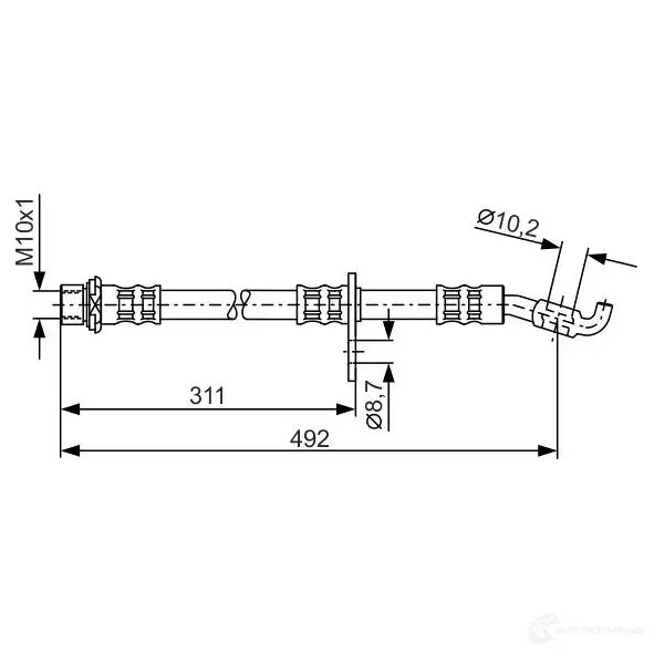 Тормозной шланг BOSCH BH 1026 354250 5C6J3 1987481134