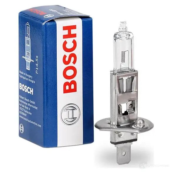 Лампа галогеновая H1 P14.5S 55 Вт 12 В 3000K BOSCH 12V 55W H1 PURE LIGHT 1987302011 Blister 1pcs - 1 987 301 005 350111